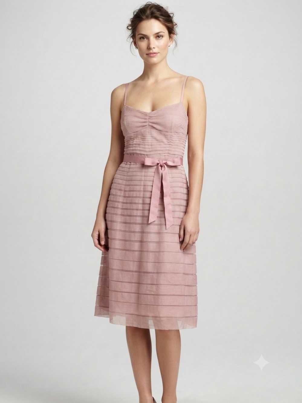 BCBGMAXAZRIA Silk Dress Womens 12 Romantic‎ Ethereal Cottagecore Regency